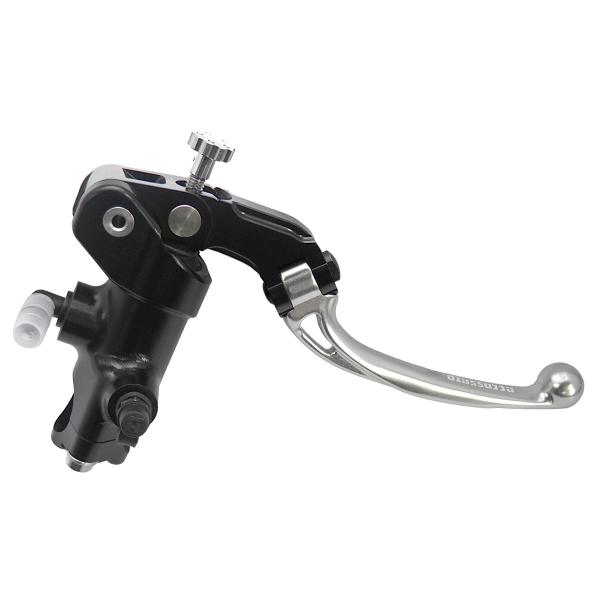 Accossato black radial brake master cylinder 19x19 short silver folding lever