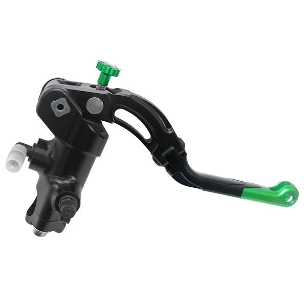 Accossato black radial brake master cylinder PRS 19x17-18-19 medium green lever revolution