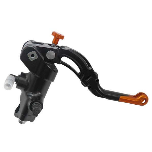 Accossato black radial brake master cylinder PRS 19x17-18-19 short orange lever revolution