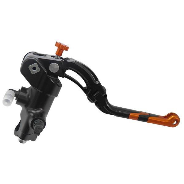Accossato black radial brake master cylinder PRS 19x17-18-19 long orange lever revolution