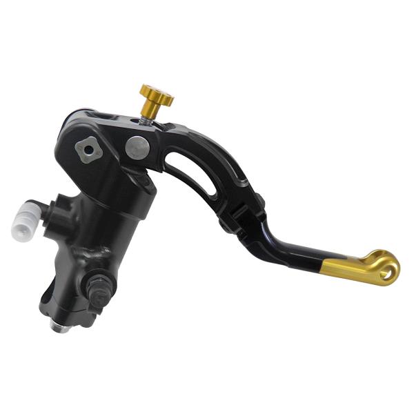 Accossato black radial brake master cylinder PRS 19x17-18-19 short gold lever revolution