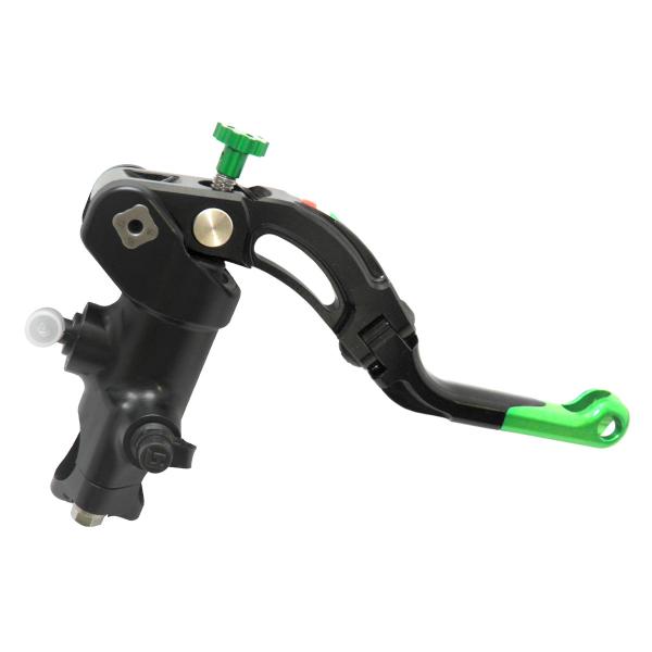 Accossato black radial brake master cylinder PRS 16x17-18-19 short green lever revolution