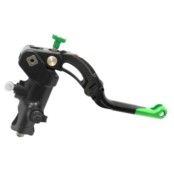 Accossato black radial brake master cylinder PRS 16x17-18-19 medium green lever revolution