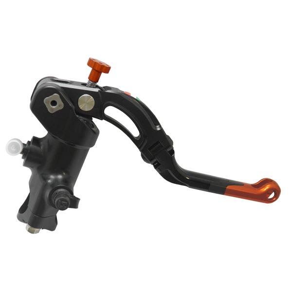Accossato black radial brake master cylinder PRS 16x17-18-19 medium orange lever revolution