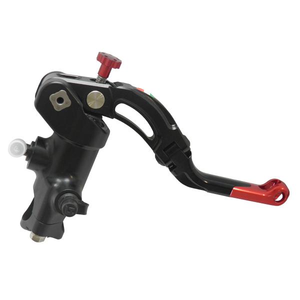 Accossato black radial brake master cylinder PRS 16x17-18-19 short red lever revolution