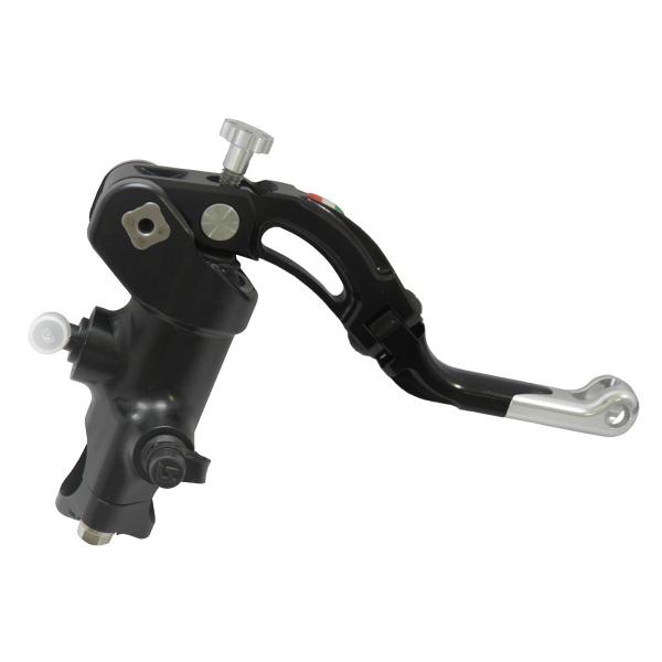 Accossato black radial brake master cylinder PRS 16x17-18-19 short silver lever revolution