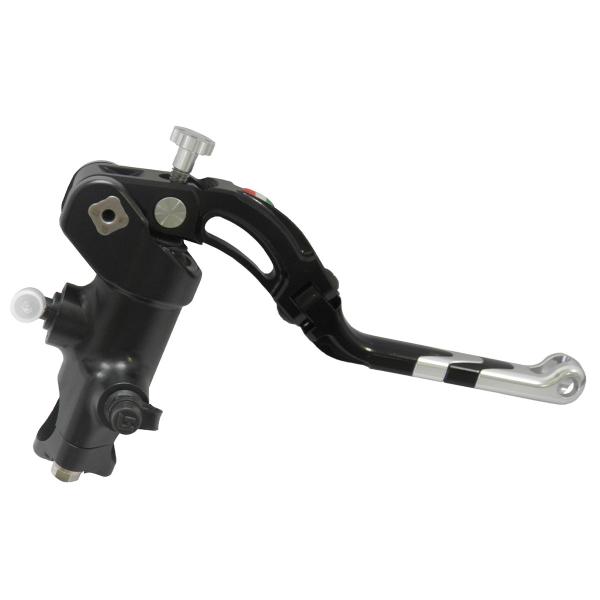 Accossato black radial brake master cylinder PRS 16x17-18-19 long silver lever revolution