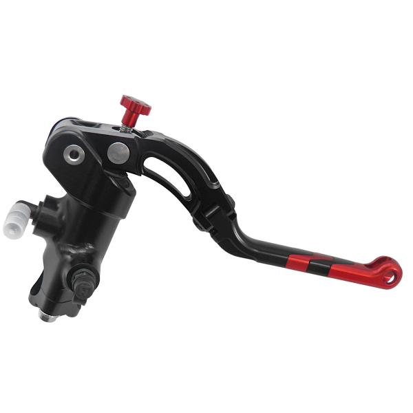 Accossato black radial brake master cylinder 19x18 long red lever revolution
