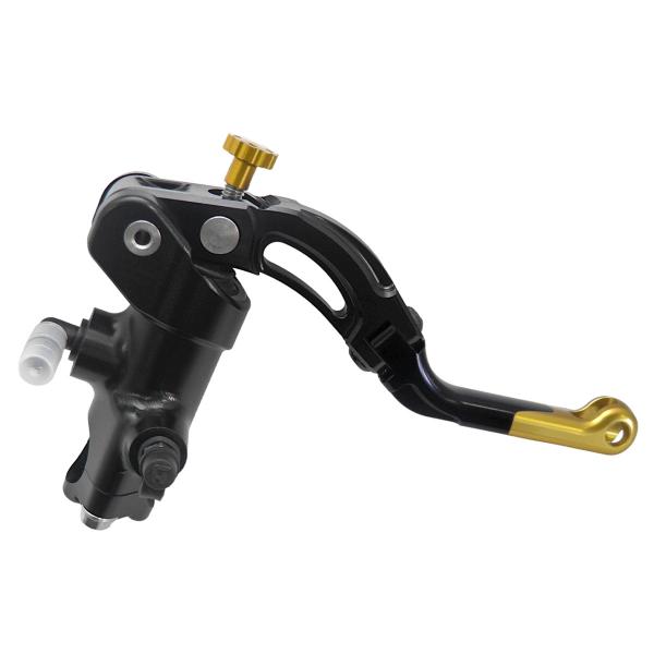 Accossato black radial brake master cylinder 19x18 short gold lever revolution