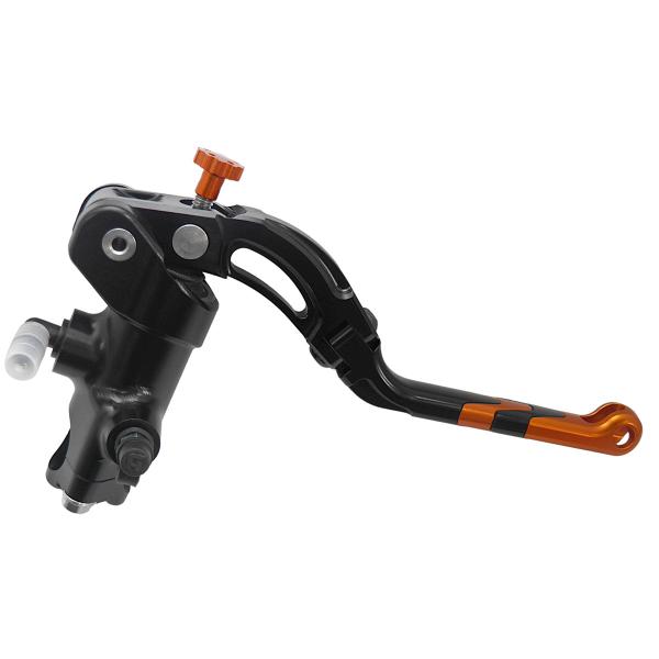 Accossato black radial brake master cylinder 19x19 long orange lever revolution