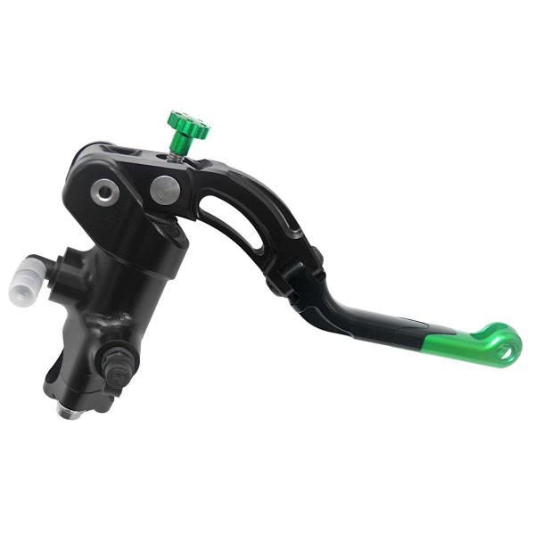 Accossato black radial brake master cylinder 16x16 medium green lever revolution