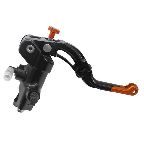Accossato black radial brake master cylinder 16x16 short orange lever revolution