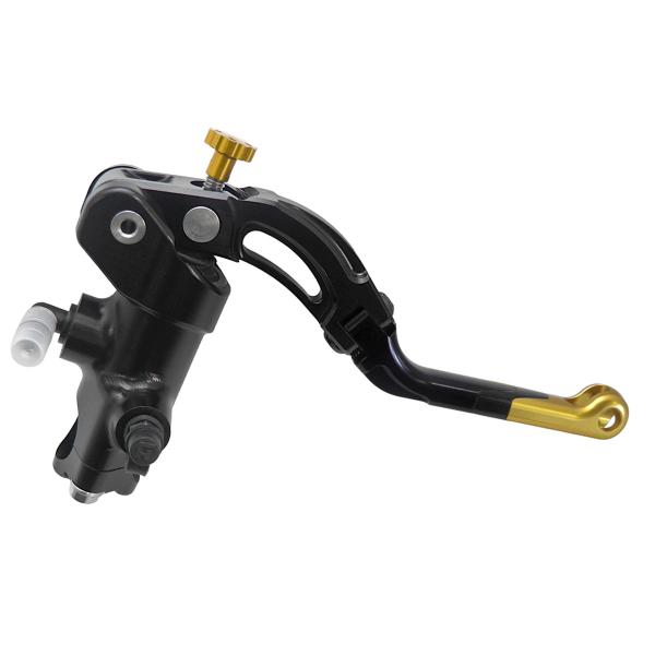 Accossato black radial brake master cylinder 16x18 medium gold lever revolution