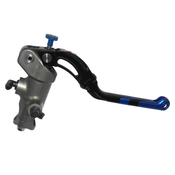 Pompa freno radiale Accossato CNC 16x18 leva lunga blu revolution