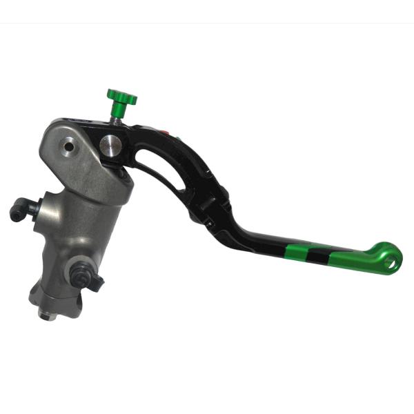 Pompa freno radiale Accossato CNC 16x18 leva lunga verde revolution