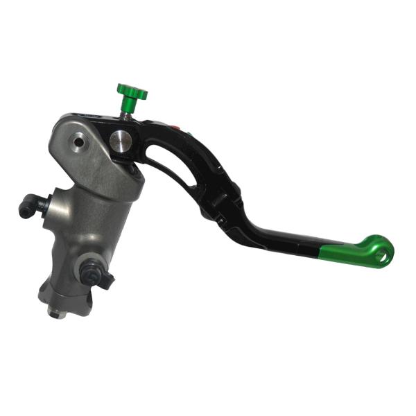 Pompa freno radiale Accossato CNC 16x18 leva media verde revolution