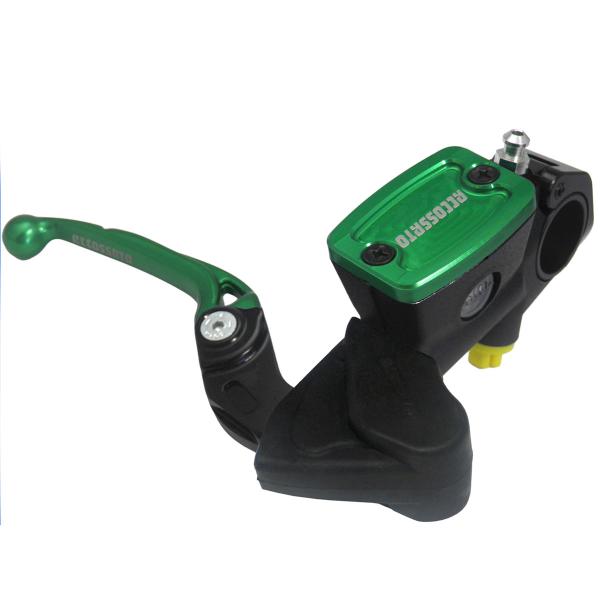 Accossato radial brake master cylinder 10,5mm integrated tank green folding lever