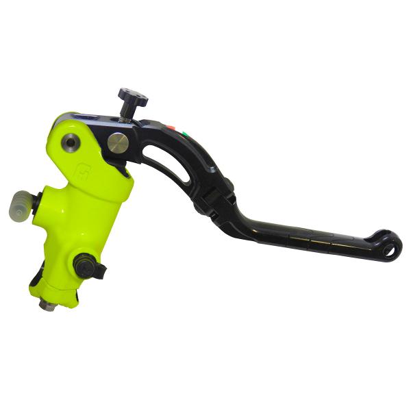 Pompa freno radiale gialla Accossato 19x18 leva lunga nera revolution