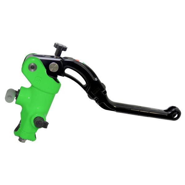 Accossato green radial brake master cylinder 16x16 long black lever revolution