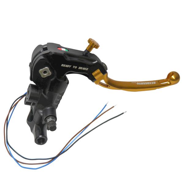 Accossato radial brake master cylinder 16x17-18-19 Ready To Brake short gold folding lever RST M8