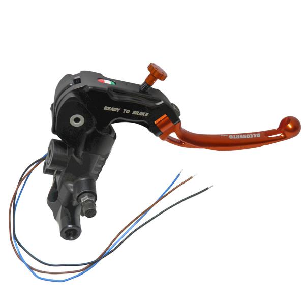 Pompa freno radiale Accossato Ready To Brake 19x18 leva corta arancione snodata RST M8