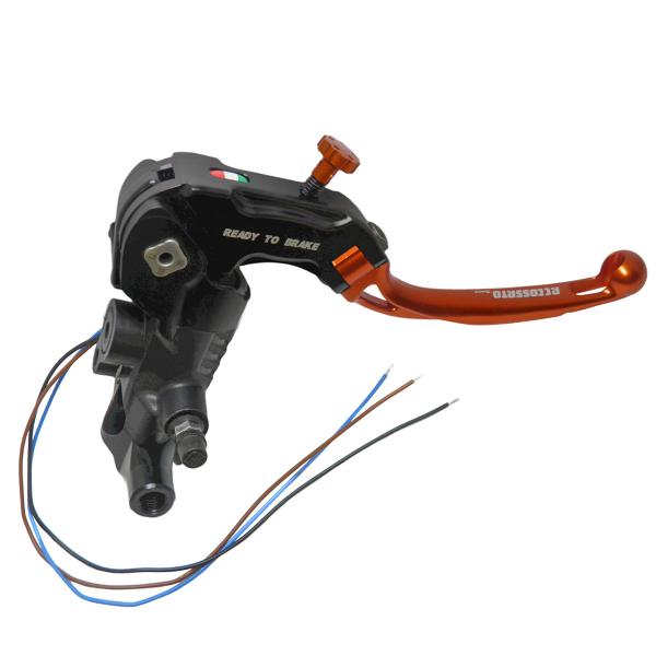 Accossato radial brake master cylinder 14x17-18-19 Ready To Brake short orange folding lever M10
