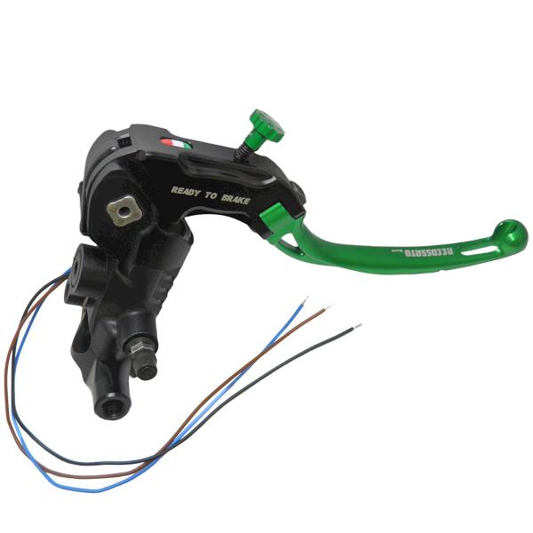 Accossato radial brake master cylinder 15x17-18-19 Ready To Brake long green folding lever RST M10