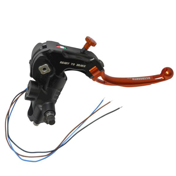 Pompa freno radiale Accossato Ready To Brake PRS 15x17-18-19 leva corta arancione snodata RST