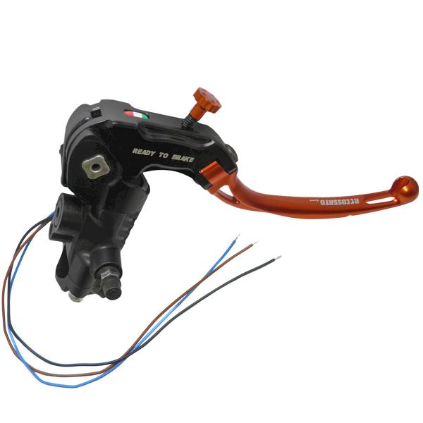 Pompa freno radiale Accossato Ready To Brake PRS 15x17-18-19 leva lunga arancione snodata RST