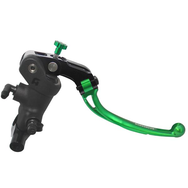 Accossato black radial brake master cylinder 1 Inch 19x18 long green folding lever RST