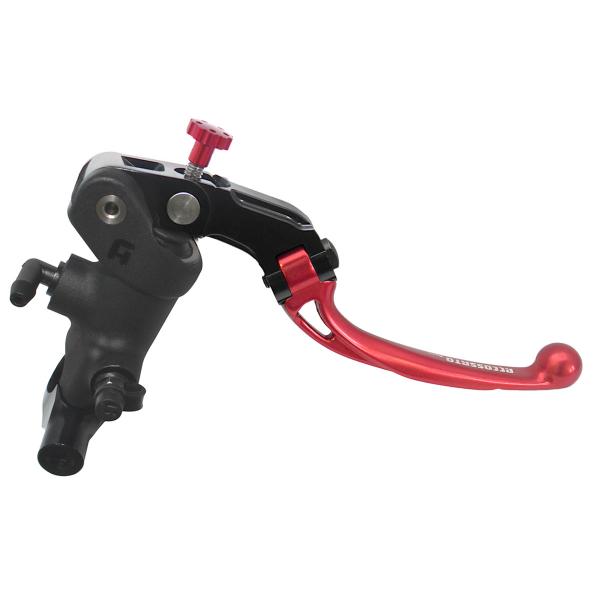 Accossato black radial brake master cylinder 1 Inch 19x18 short red folding lever