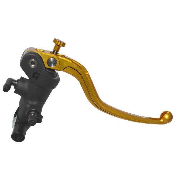 Accossato black radial brake master cylinder 1 Inch 19x18 long gold fixed lever RST