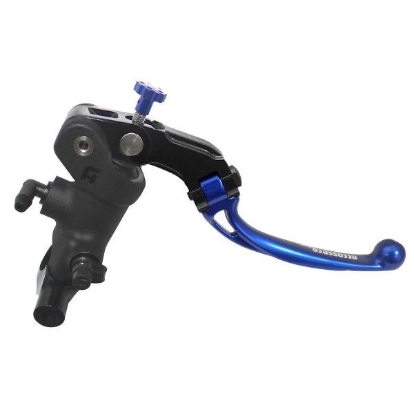 Accossato black radial brake master cylinder 1 Inch 19x19 short blue folding lever