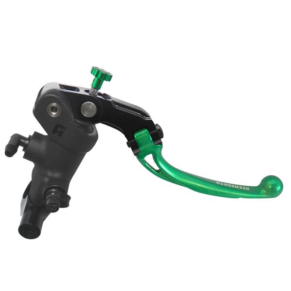 Accossato black radial brake master cylinder 1 Inch 19x19 short green folding lever