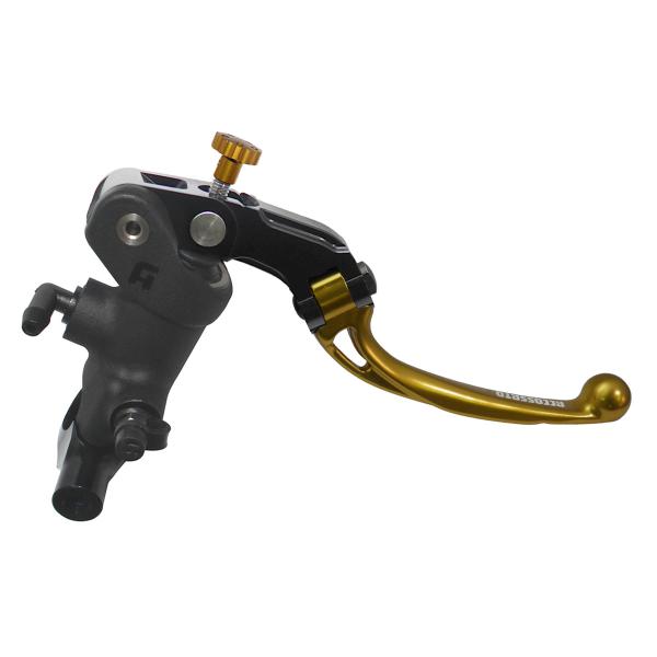 Accossato black radial brake master cylinder 1 Inch 19x19 short gold folding lever