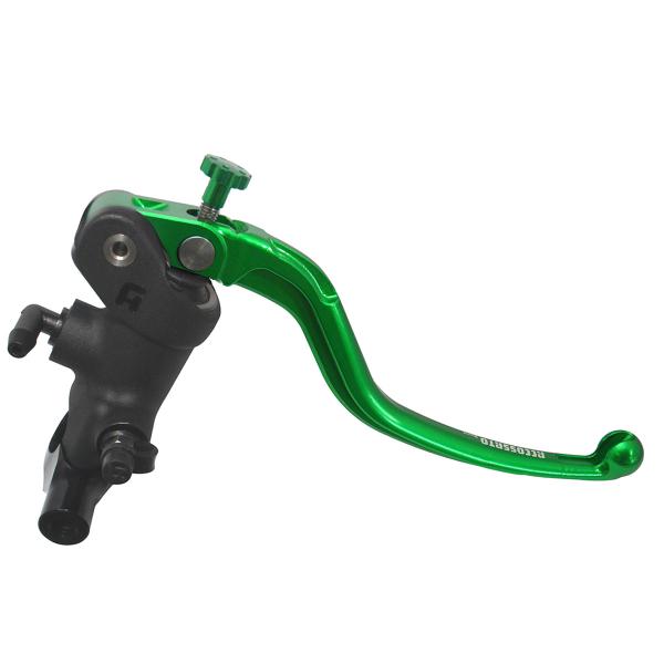 Accossato black radial brake master cylinder 1 Inch 19x19 long green fixed lever RST