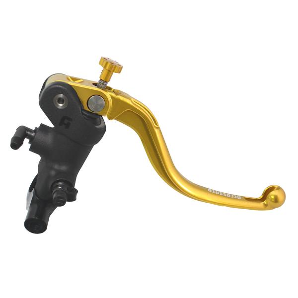 Accossato black radial brake master cylinder 1 Inch 19x19 short gold fixed lever RST
