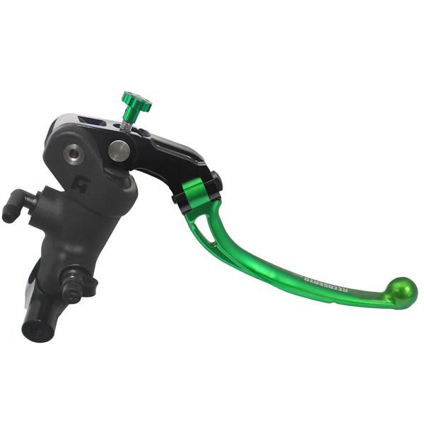 Accossato black radial brake master cylinder 1 Inch 19x20 long green folding lever