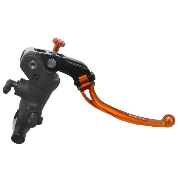 Accossato black radial brake master cylinder 1 Inch 19x20 long orange folding lever