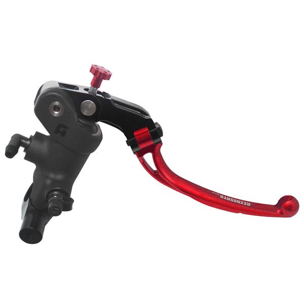 Accossato black radial brake master cylinder 1 Inch 19x20 long red folding lever RST
