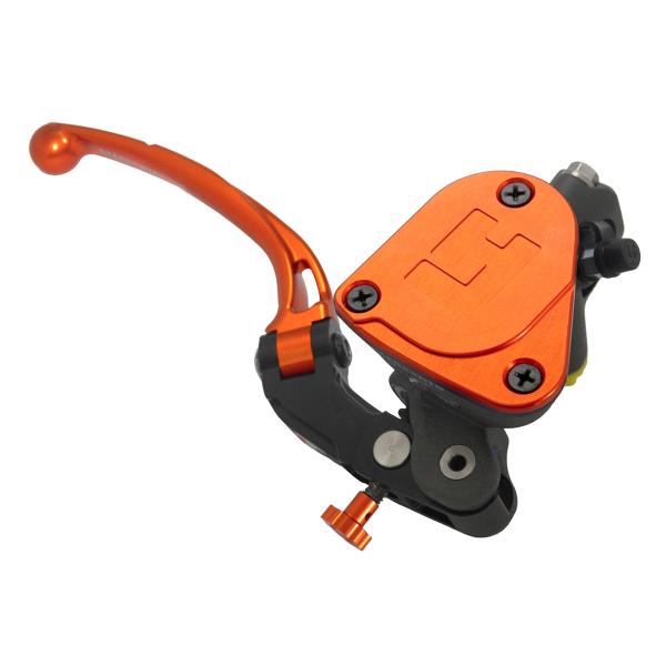 Accossato radial brake master cylinder 19x18 integrated tank long orange folding lever