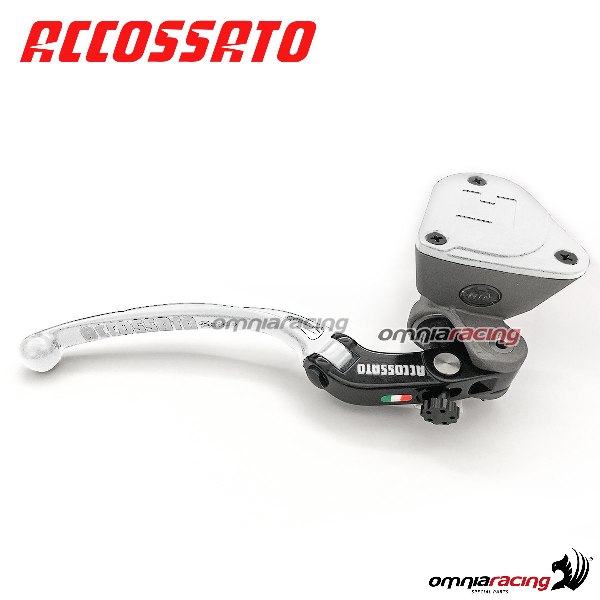 Pompa Freno Forgiata 19X19 Con Vaschetta Integrata,Leva Fissa Lunga Arancio (Pomello+Leva) per Ducati 749 R dal 2004 al 2007, CC 749
