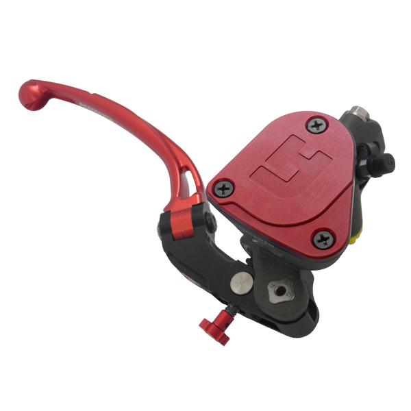 Pompa freno radiale Accossato vaschetta integrata PRS 16x17-18-19 leva lunga rossa snodata RST