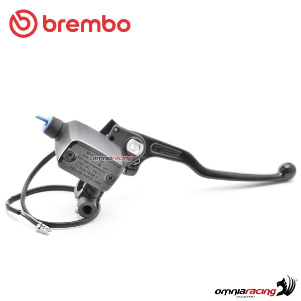 Pompa Freno Anteriore Assiale Brembo PS13 Nera leva nera Serbatoio integrato con switch