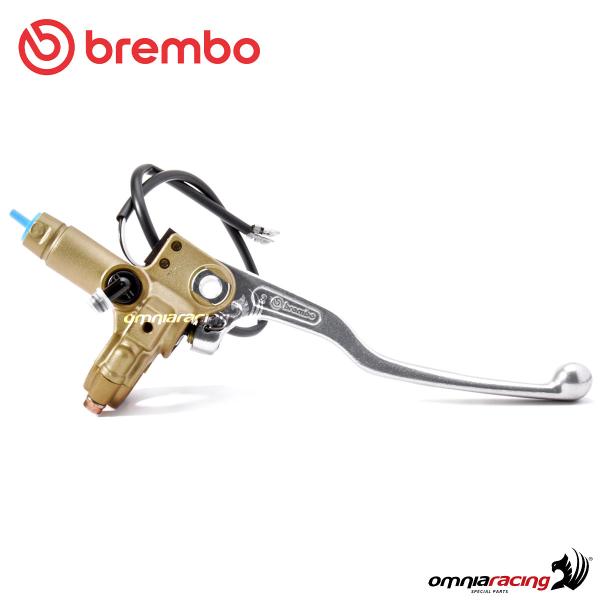 Pompa freno assiale Brembo anteriore PS16 mm corpo oro e leva fissa argento switch integrato