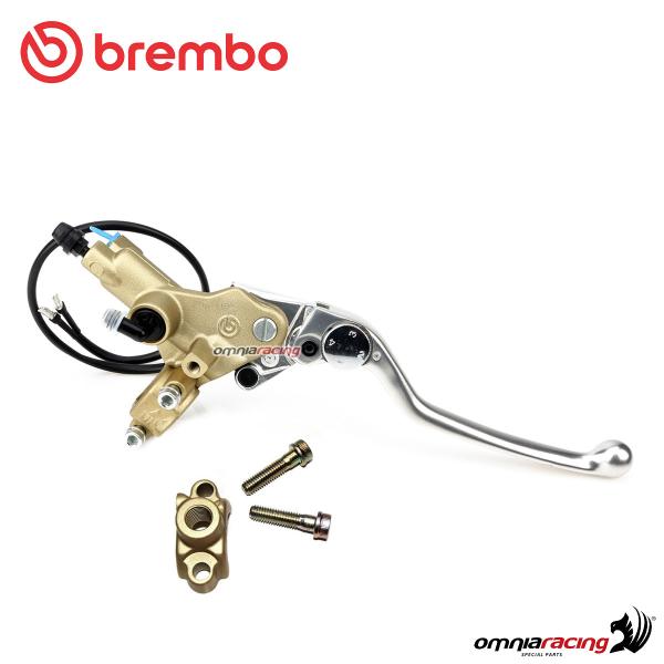 Pompa freno anteriore Brembo Serie Oro PSC 16 tangenziale assiale con switch e cavallotto