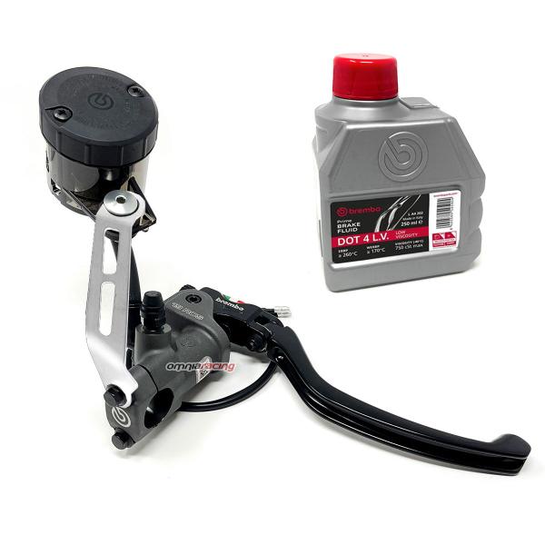 Brembo Racing RCS19 radial brake pump kit with reservoir tank and bracket and DOT4 brake oil