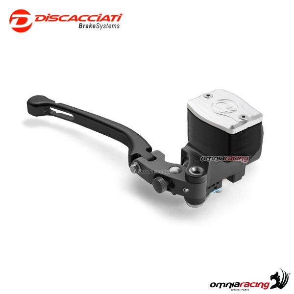 Radial brake master cylinder Discacciati 19mm rect. tank air hole black lever silver cap 1" inch