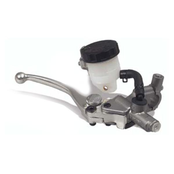 Nissin 13mm silver axial brake master cylinder with reservoir kit and mirror holder bracket