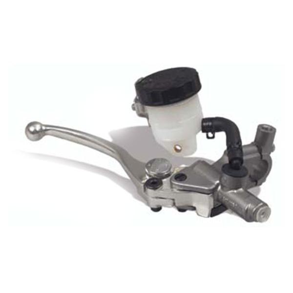 Pompa freno assiale Nissin 14mm silver con kit serbatoietto e supporto specchio